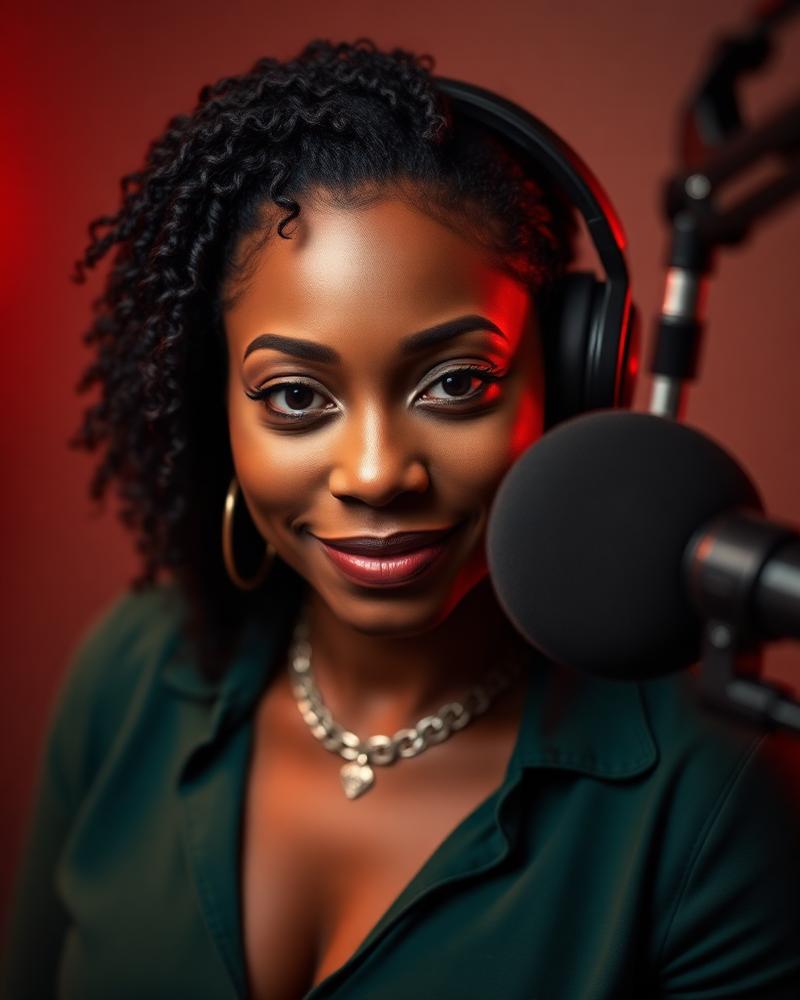 Adaeze Okafor, radio presenter, on air in Lagos
